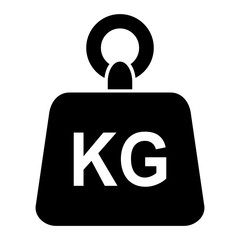 Simple black weight kg kilogram vector icon isolated on white background - obrazy, fototapety, plakaty