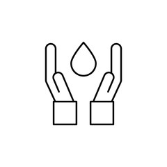 Water in Hands outline icon. Element of ecology icon for mobile concept and web apps. Thin line Water in Hands can be used for web and mobile