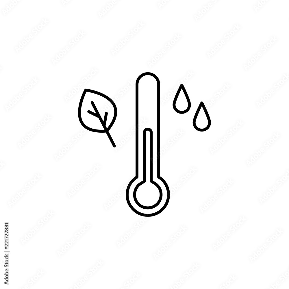 Poster lowering temperature icon. element of autumn icon for mobile concept and web apps. thin line lowerin