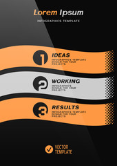 Brochure cover or web banner design with numbered steps