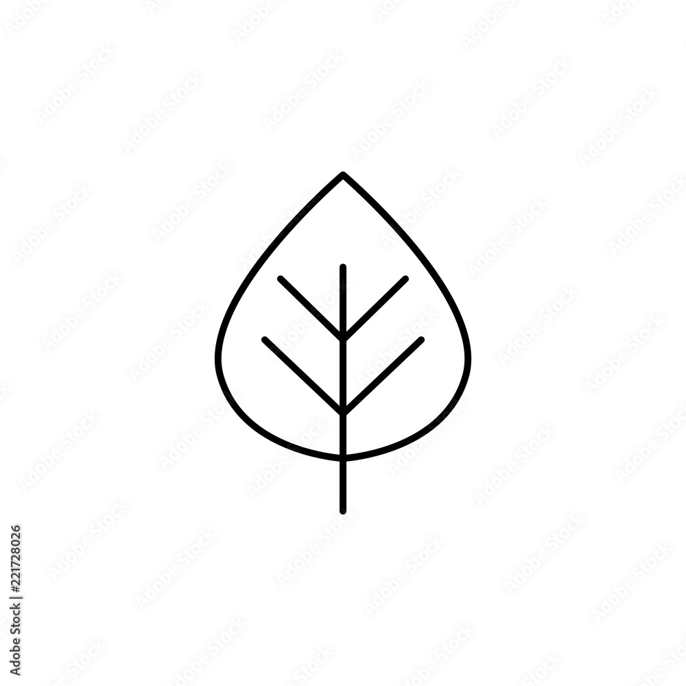 Aufkleber leaf icon. element of autumn icon for mobile concept and web apps. thin line leaf icon can be used f
