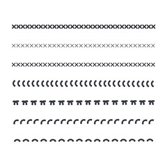 Fototapeta premium Detail stitched vector patterns. Sewing seams pattern.