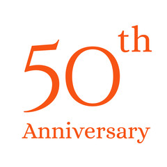 50 years anniversary celebration logo. Happy birthday design of 50th years