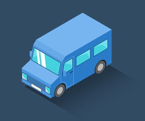 Obraz na płótnie Canvas Minibus isometric icon. Vector illustration