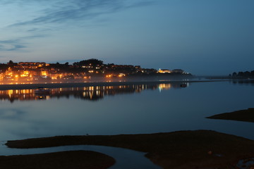 Night view of a beautiful town in the Cantabrian Sea