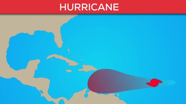 Hurricane or tropical storm animation. Flatten storm progress animation.