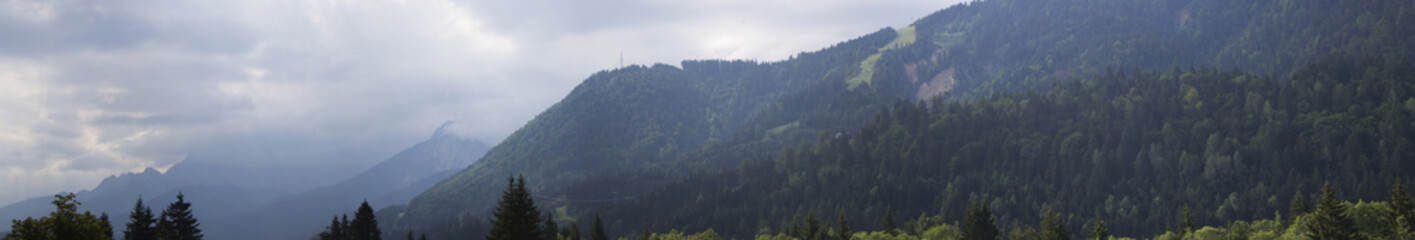 Panorama of the Alps. View of the Alps from the Italian city of Camporosso In Valcanale, Italy