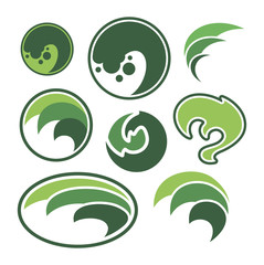 Abstract green sphere logo. Eco vector template. Vector illustration.