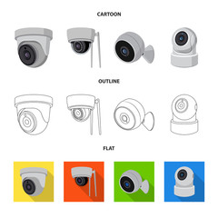 Vector design of cctv and camera sign. Set of cctv and system vector icon for stock.