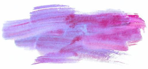 purple watercolor stain, drawn by brush on paper