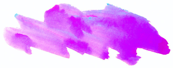watercolor purple stain, drawn by brush on paper