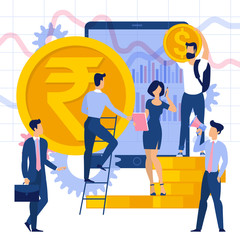 Indian Rupee business concept