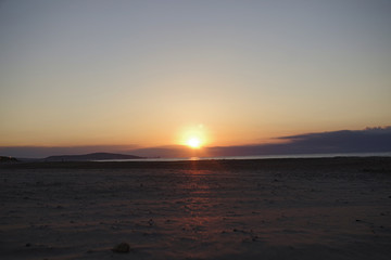 wonderful sunset at the beach