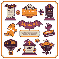 Obraz premium Halloween Design Labels Color Set