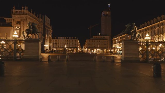 Turin, Piazza Castello, Italy - Hyper Lapse