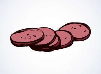 Sausage. Vector drawing