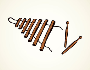 Xylophone. Vector drawing