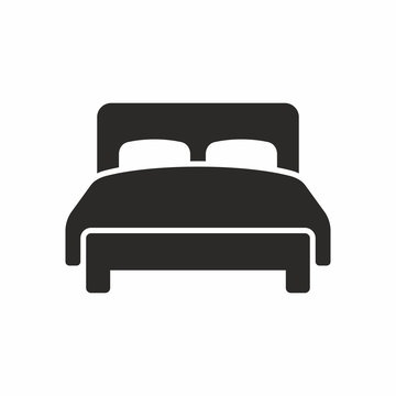 Double bed vector icon