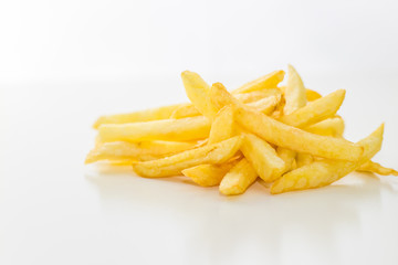 french fries on white background