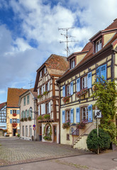 Fototapeta premium Street in Eguisheim, Alsace, France