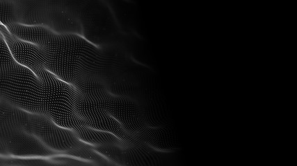 Data technology background. Abstract background. Connecting dots and lines on dark background. 3D rendering. 4k.