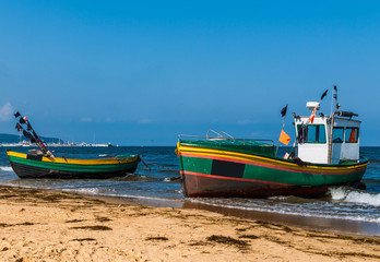 Łodzie rybackie przy plaży, Sopot © olekgraf