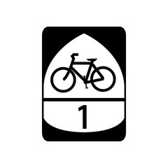 USA traffic road signs. interstate bicycle route sign. vector illustration