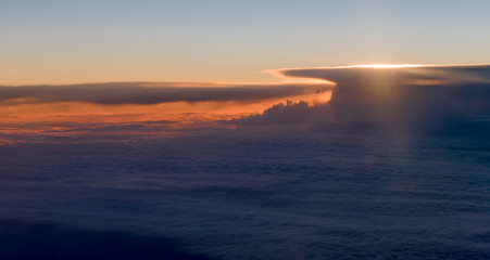 The cloud mountain over the cloud carpet