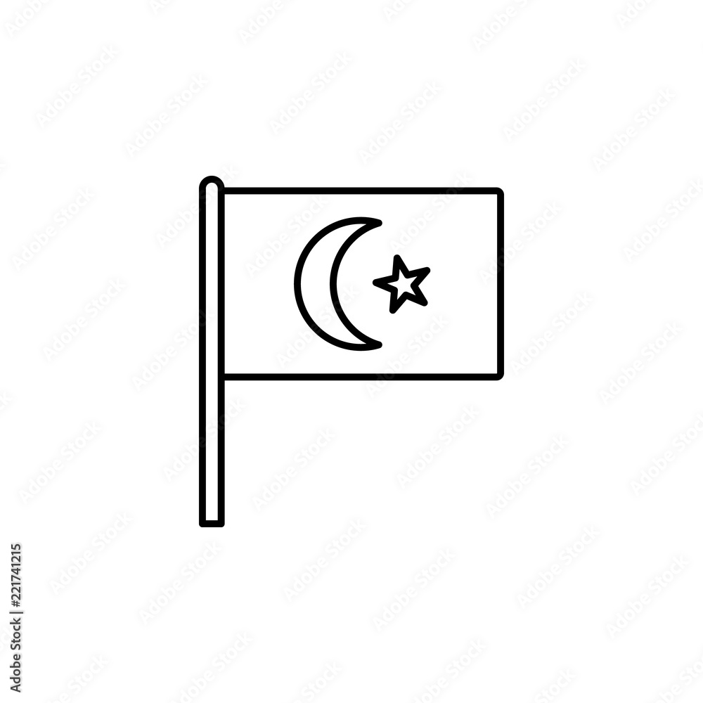Poster turkey icon. element of flag icon for mobile concept and web apps. thin line turkey icon can be used