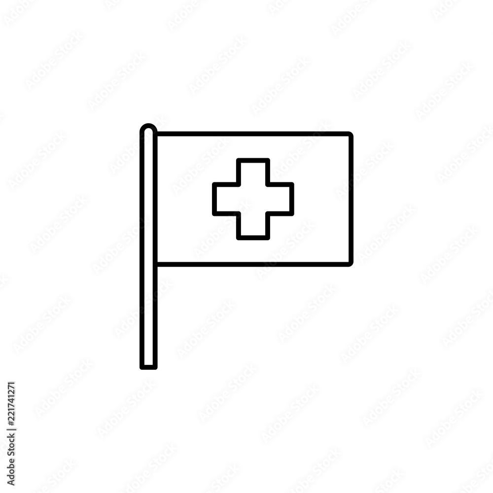 Poster switzerland icon. element of flag icon for mobile concept and web apps. thin line switzerland icon c