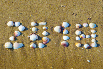 Inscription on the beach