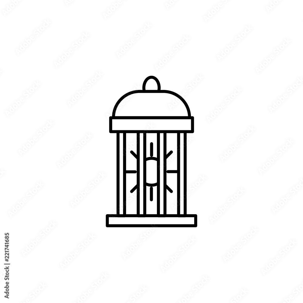 Poster insect killer lamp icon. element of pest icon for mobile concept and web apps. thin line insect kill