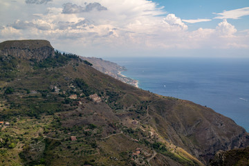 Sicily sea coast top view