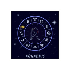 Aquarius astrological horoscope sign. Vector illustration