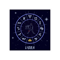 Libra astrological horoscope sign. Vector illustration