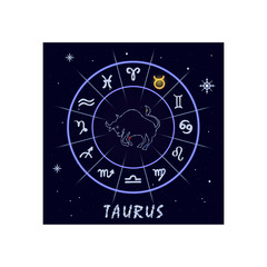 Taurus astrological horoscope sign. Vector illustration