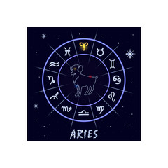 Aries astrological horoscope sign. Vector illustration