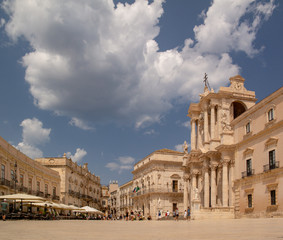 Siracus main square Piazza Duomo Sicily