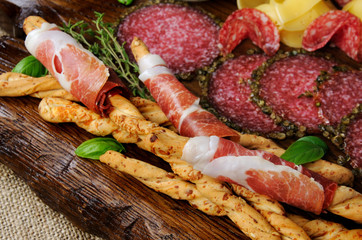 Grissini with prosciutto