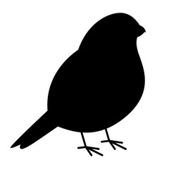bird bullfinch  vector illustration  black silhouette profile 