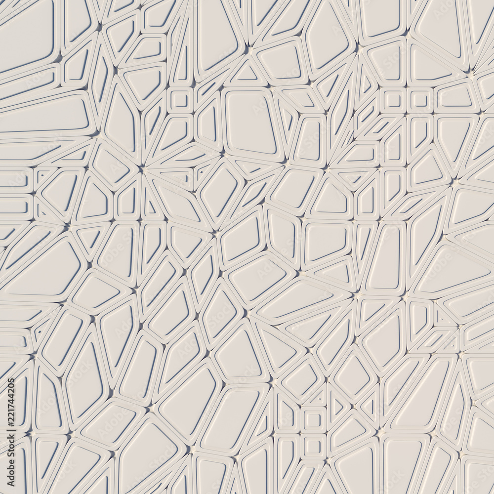 Aufkleber White abstract architectural surface shape. 3d rendering