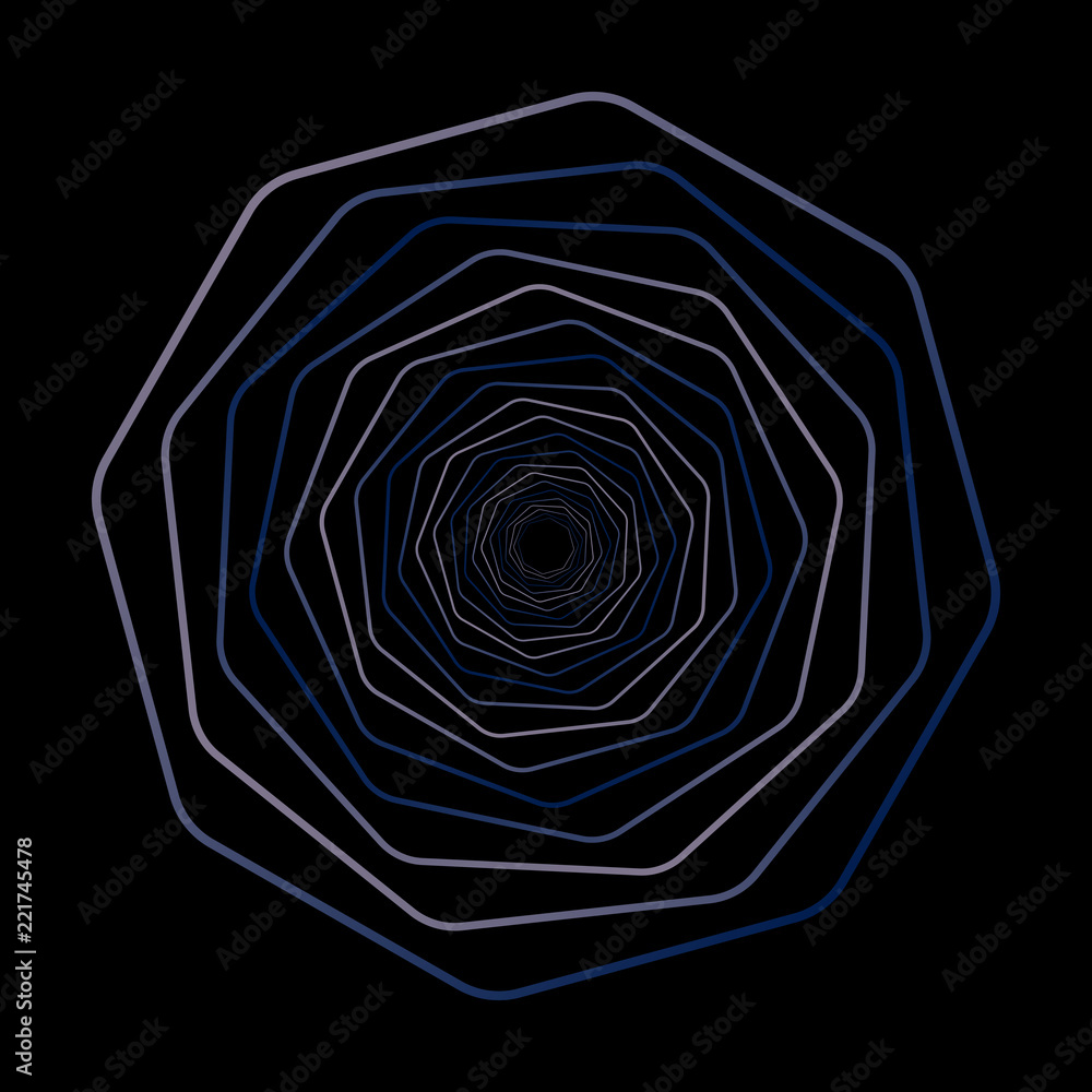 Aufkleber tunnel abstract. twisted lines. abstract multicolor geometric background motion. abstract fractal. s