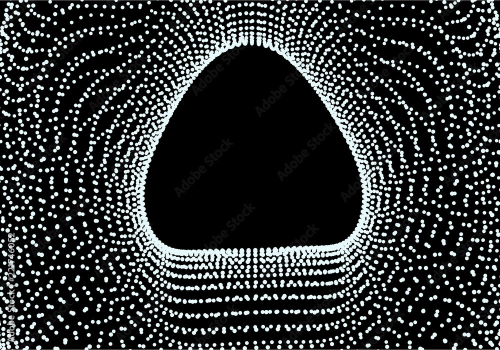 Poster abstract grid wormhole. 3d portal. wireframe tunnel. futuristic technology style. abstract 3d