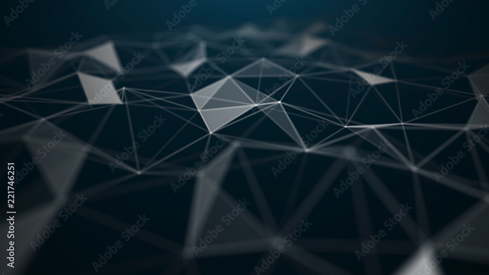 Poster science background. 3d illustration. 3d rendering. abstract 3d big data visualization. visual inform