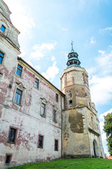 Fototapeta premium The princely castle Nemodlin is partially restored and is open for visits. in places the former grandeur of the castle can be seen.