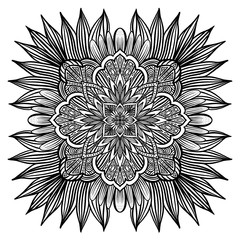Circular pattern. Brilliant mandala design for Henna Mehndi, ethnic tattoo prints and decoration. Decorative ornament for meditation, relaxation coloring, clothing design, textile, adult coloring book