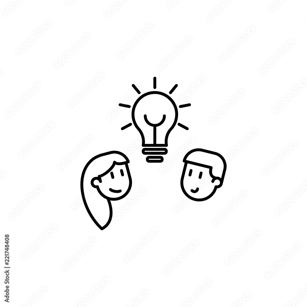Poster friendly idea icon. Element of friendship icon for mobile concept and web apps. Thin line friendly idea icon can be used for web and mobile