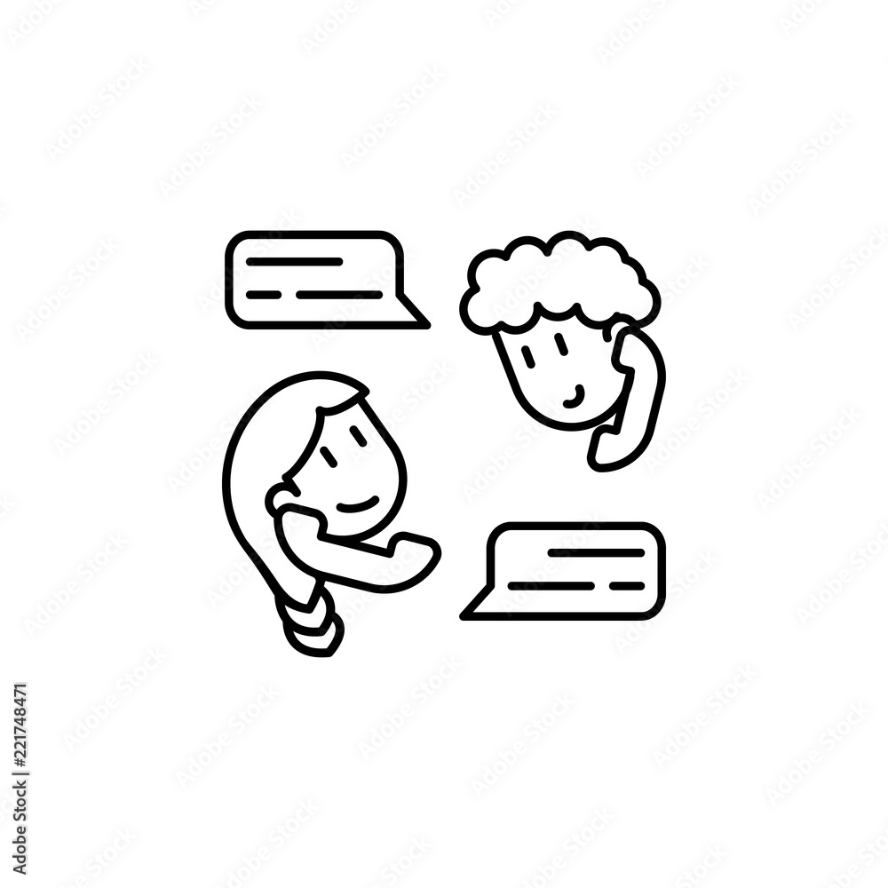 Poster friendly correspondence icon. element of friendship icon for mobile concept and web apps. thin line 