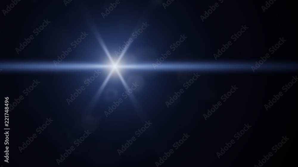 Wall mural beautiful abstract blue lens flare effect overlay texture with bokeh effect and light streaks in fro