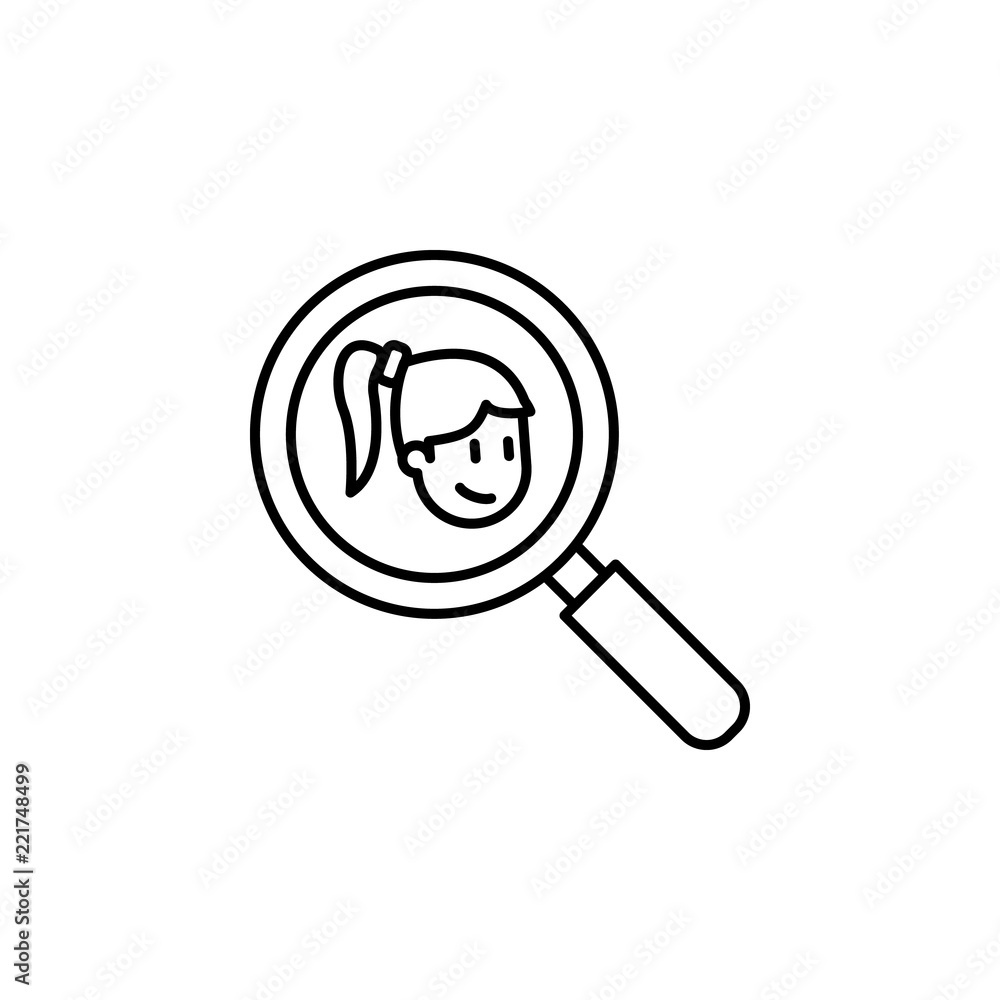Aufkleber girlfriend search icon. element of friendship icon for mobile concept and web apps. thin line girlfr